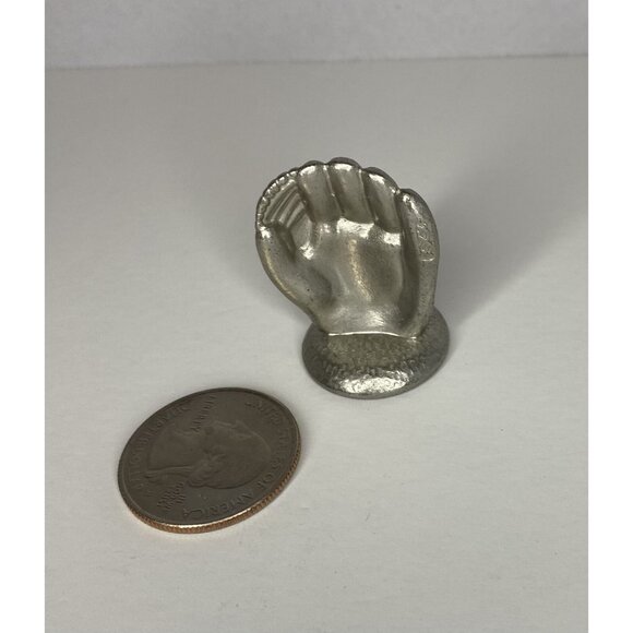 Sports Baseball Glove Token Replacement Game Piece Part Pewter Metal Lot of 3 - Picture 7 of 11